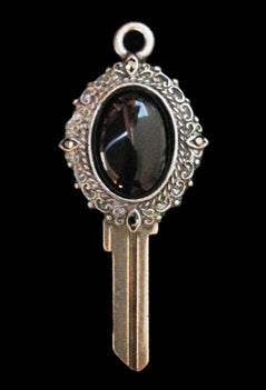 oval black onyx with black diamond swarovski crystals
