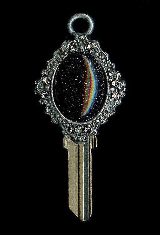 oval blue moonstone with black diamond swarovski crystals