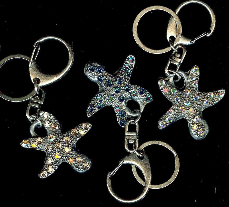 sparkling starfish key ring